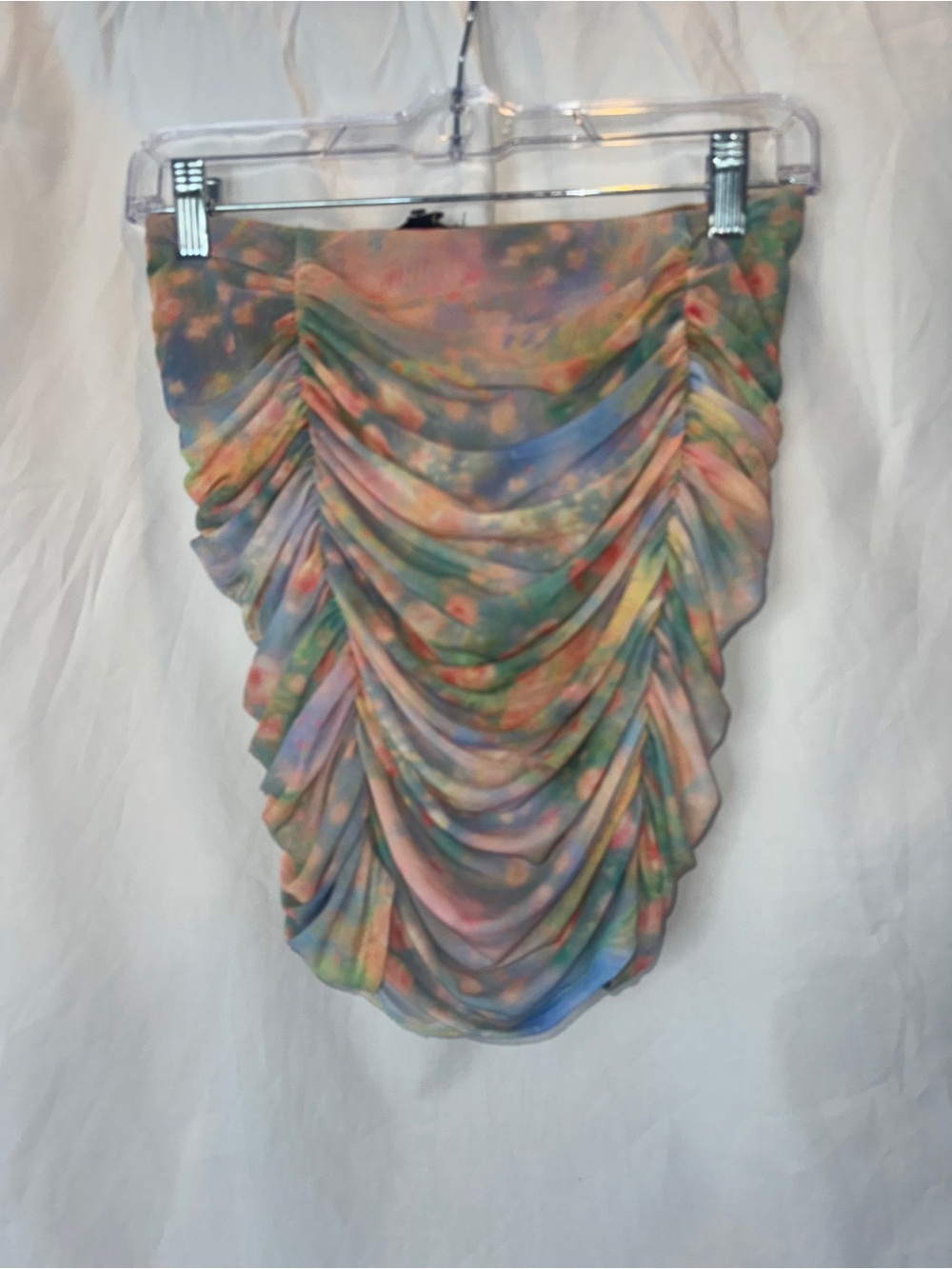 AFRM Martina Ruched Mesh Mini Skirt Multi Color - Picture 11 of 15
